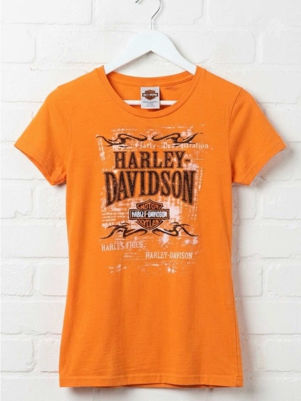 Harley-Davidson Bright Orange Graphic Logo Tee